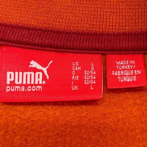 Puma Vintage Full Zip Distressed Embroidered Orange Jacket Size Large - Picture 4 of 11
